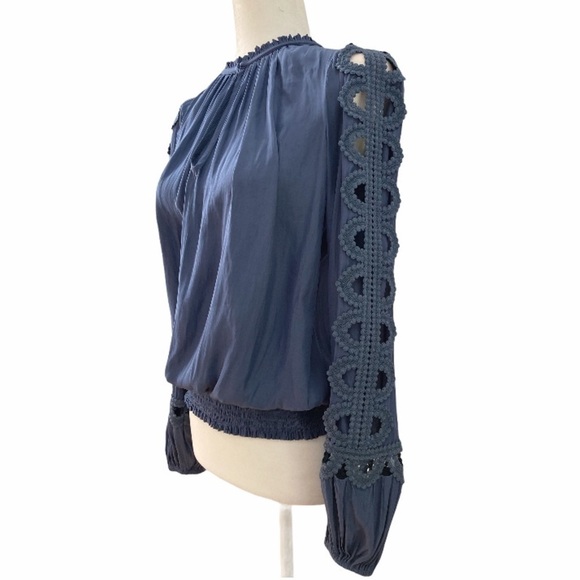 Ramy Brook Brittany Long-Sleeve Keyhole Top - Picture 1 of 9